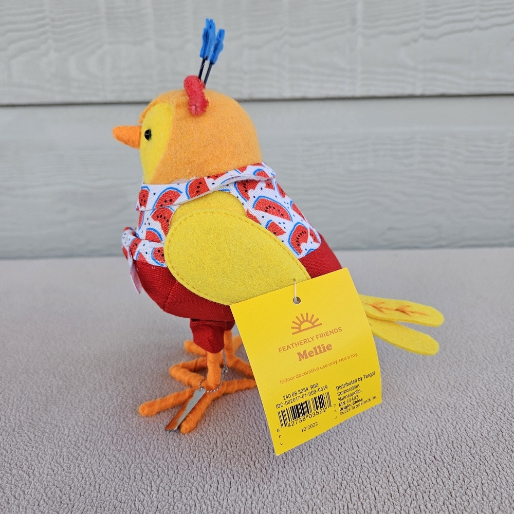Target Spritz Felt Bird Featherly Friends Summer 2023 Mellie Patriotic Melon - Picture 2 of 8